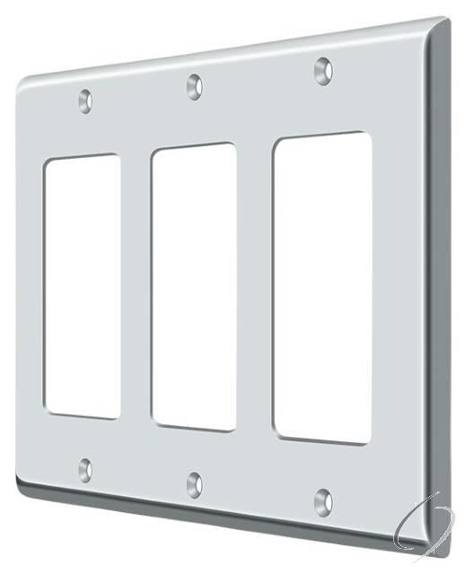 SWP4740U26 Switch Plate; Triple Rocker; Bright Chrome Finish