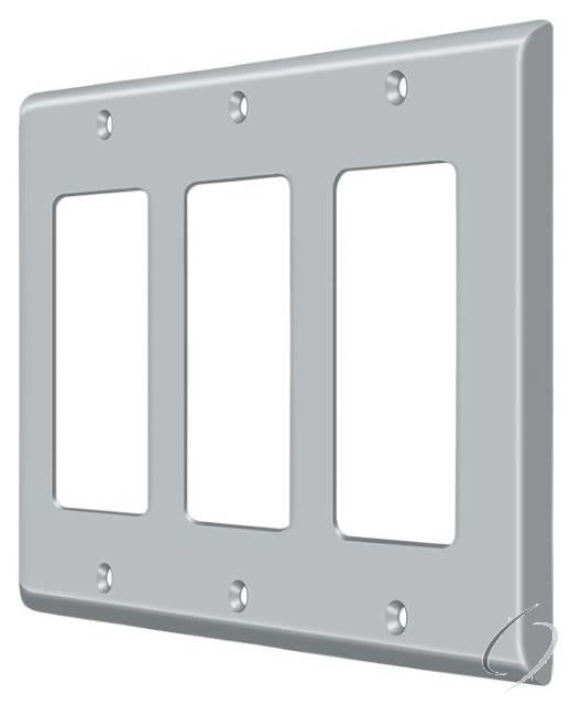 SWP4740U26D Switch Plate; Triple Rocker; Satin Chrome Finish