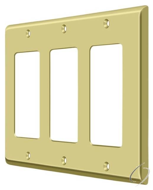 SWP4740U3 Switch Plate; Triple Rocker; Bright Brass Finish