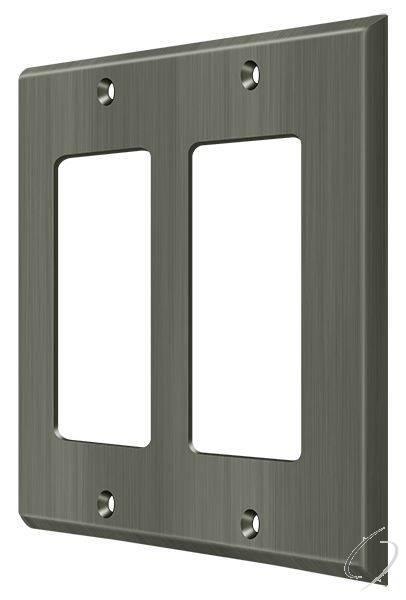SWP4741U15A Switch Plate; Double Rocker; Antique Nickel Finish