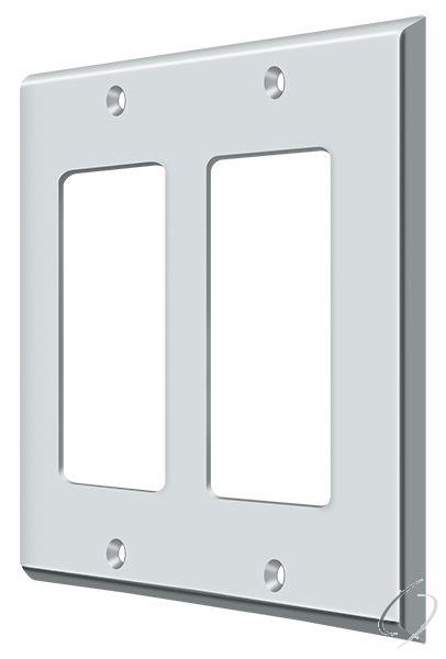 SWP4741U26 Switch Plate; Double Rocker; Bright Chrome Finish