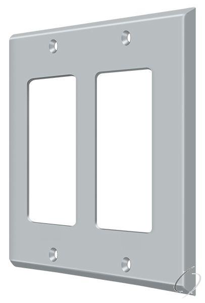 SWP4741U26D Switch Plate; Double Rocker; Satin Chrome Finish