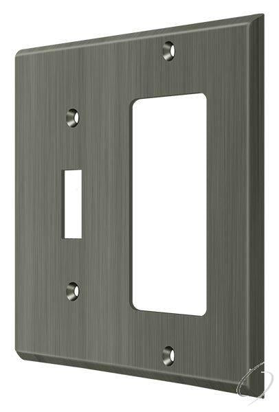 SWP4743U15A Switch Plate; Single Switch/Single Rocker; Antique Nickel Finish
