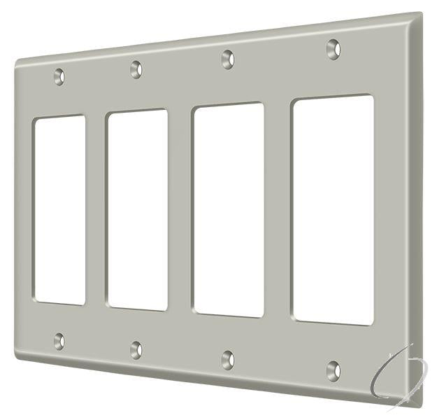 SWP4744U15 Switch Plate; Quadruple Rocker; Satin Nickel Finish