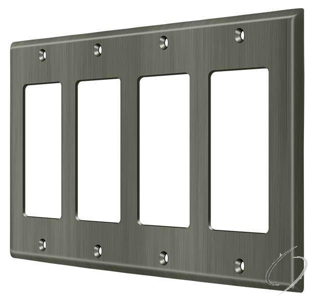 SWP4744U15A Switch Plate; Quadruple Rocker; Antique Nickel Finish