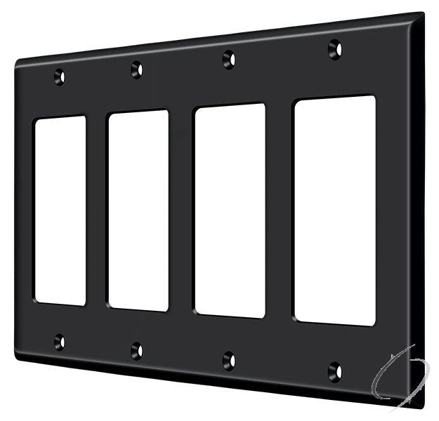 SWP4744U19 Switch Plate; Quadruple Rocker; Black Finish