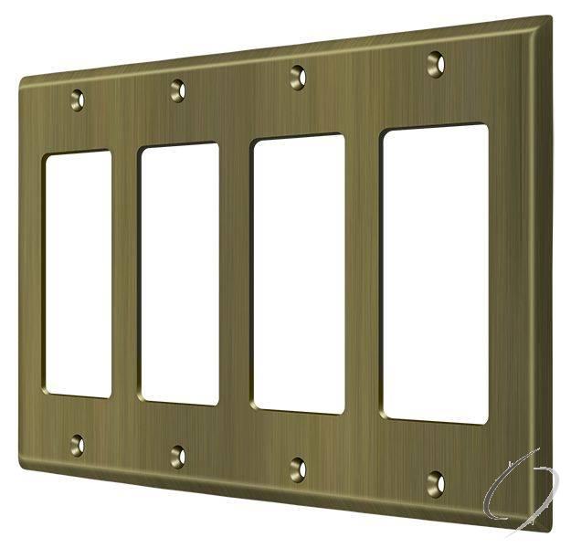 SWP4744U5 Switch Plate; Quadruple Rocker; Antique Brass Finish