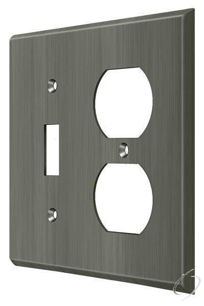 SWP4762U15A Switch Plate; Single Switch/Double Outlet; Antique Nickel Finish