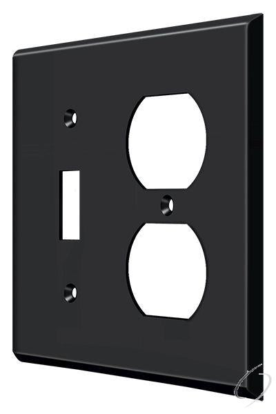 SWP4762U19 Switch Plate; Single Switch/Double Outlet; Black Finish