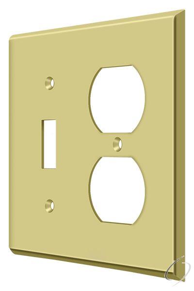 SWP4762U3 Switch Plate; Single Switch/Double Outlet; Bright Brass Finish