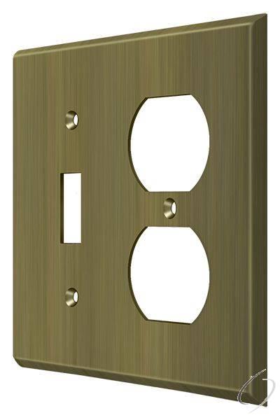 SWP4762U5 Switch Plate; Single Switch/Double Outlet; Antique Brass Finish