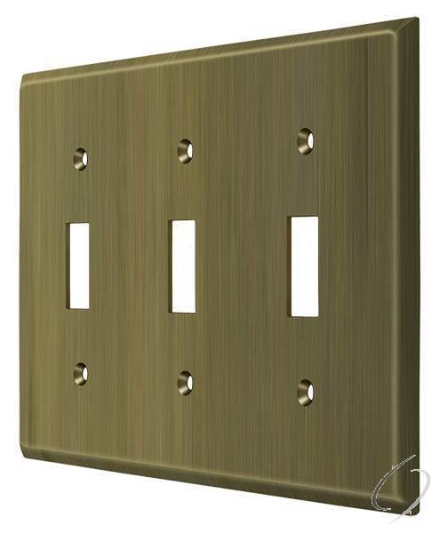 SWP4763U5 Switch Plate; Triple Standard; Antique Brass Finish