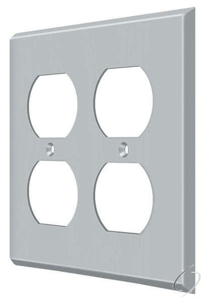 SWP4771U26D Switch Plate; Quadruple Outlet; Satin Chrome Finish