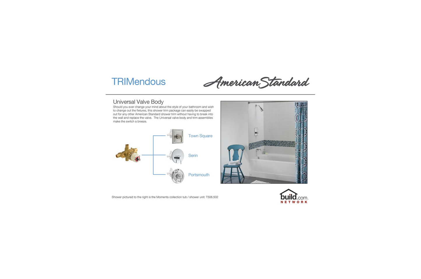T212730.295 - Hampton Shower Trim Package with Single Function Shower Head