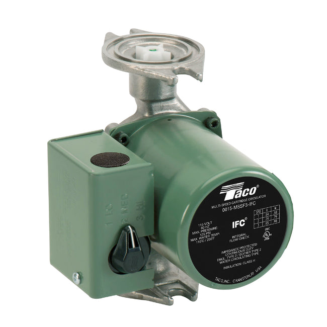 Taco 0015-MSSF3-1IFC - 3-Speed Cartridge Circulator - Stainless Steel, Rotated Flanges, Integral Flo