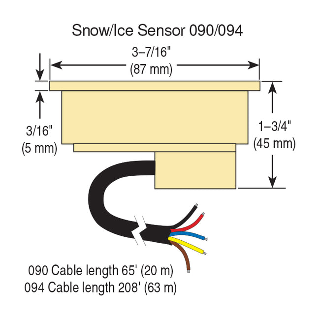 090 - Snow/Ice Sensor, In-slab, 65 Ft Wire