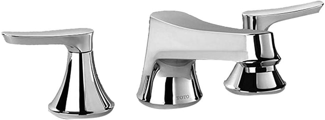 Toto TL230DD#PN - Wyeth Double Handle Widespread Bathroom Faucet with Pop Up Drain- Polished Nickel