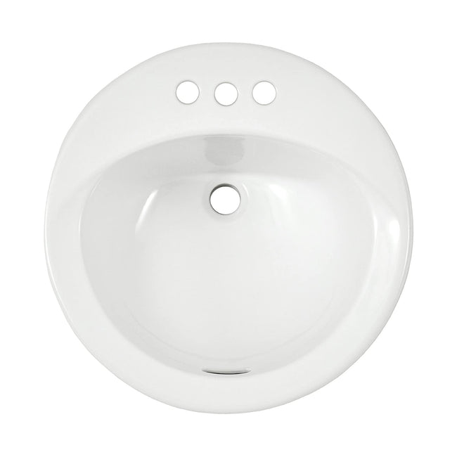 Toto LT502.4#01 - 19" Round Self Rimming Bathroom Sink, 4" Faucet Centers - Cotton White