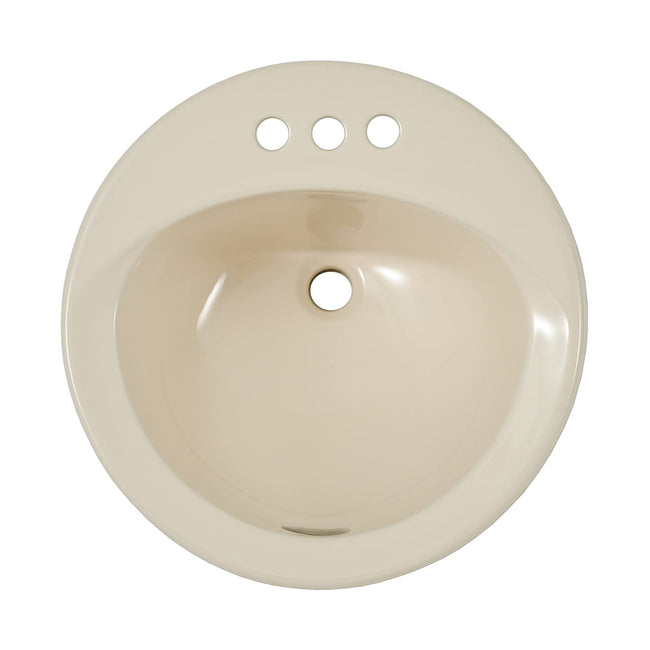 Toto LT502.4#03 - 19" Round Self Rimming Bathroom Sink, 4" Faucet Centers - Bone