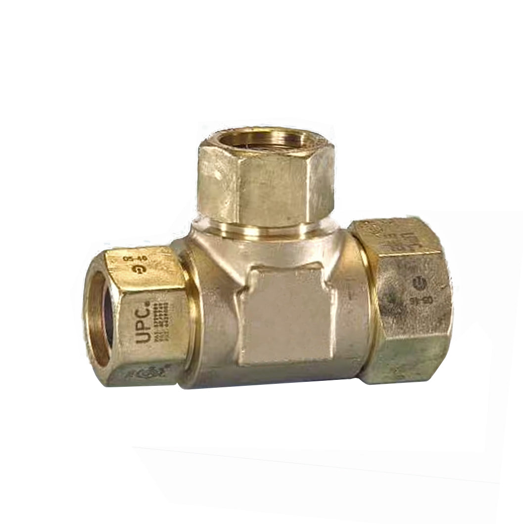 FGP-RT-1002 - AutoFlare Brass Reducer Tee Fitting - 1" x 3/4" x 3/4"