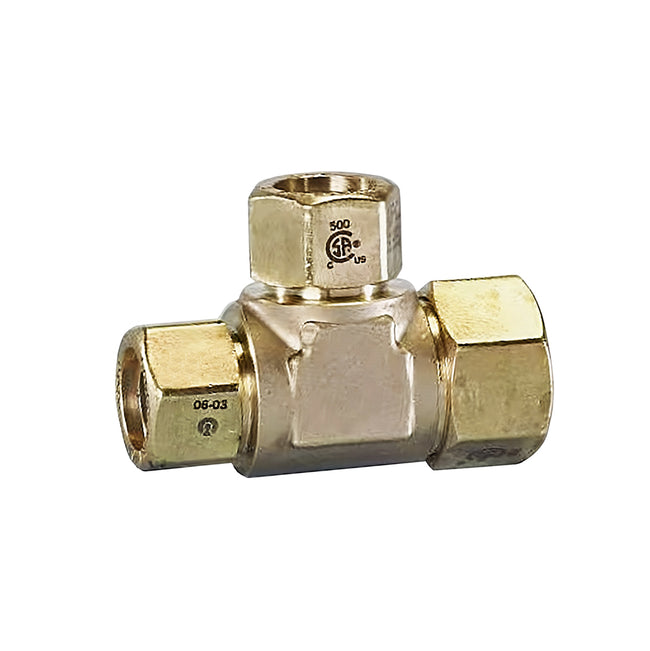 FGP-RT-752 - AutoFlare Brass Reducer Tee Fitting - 3/4" x 1/2" x 1/2"