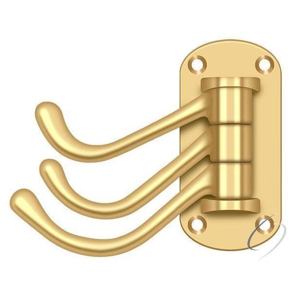 TSH40CR003 Triple Swivel Hook; Heavy Duty; 4" Projection; Lifetime Brass Finish