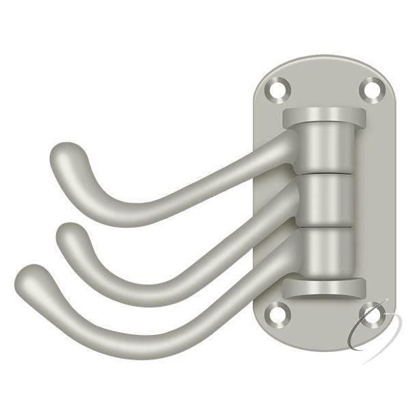 TSH40U15 Triple Swivel Hook; Heavy Duty; 4" Projection; Satin Nickel Finish