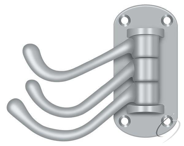 TSH40U26D Triple Swivel Hook; Heavy Duty; 4" Projection; Satin Chrome Finish