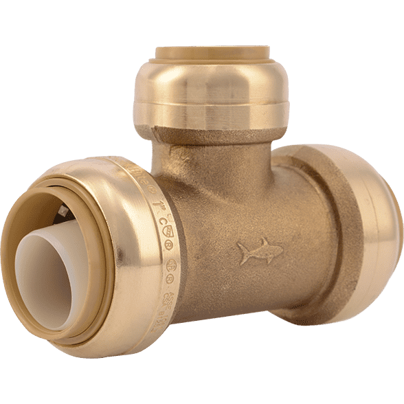 SharkBite U416LF - 1" x 1" x 3/4" Reducing Tee - Lead Free Brass