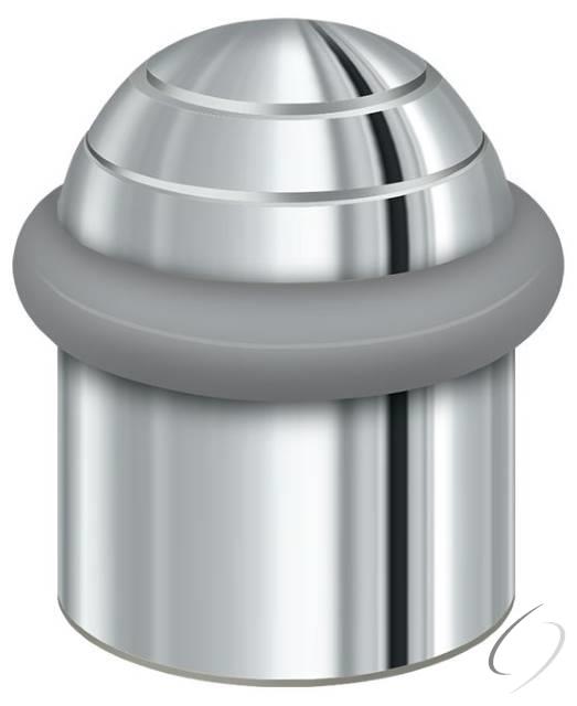 UFBD4505U26 Round Universal Floor Bumper Dome Cap 1-1/2"; Bright Chrome Finish