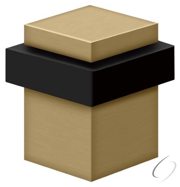 UFBS25U4 2-1/2" Square Universal Floor Bumper Satin Brass Finish