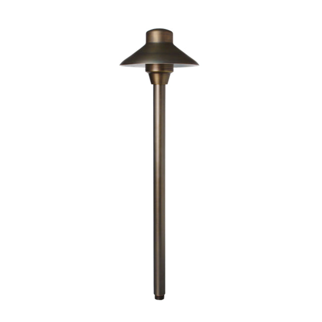 Unique Lighting -  Lancer 6" Path Light 18" Riser in Weathered Brass Finish, No Lamp