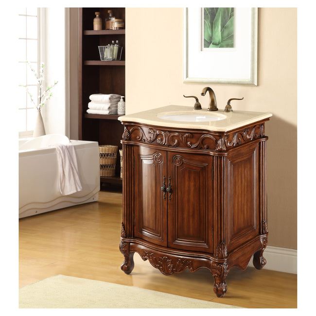 VF-1007 27" Single Bathroom Vanity Set in Brown