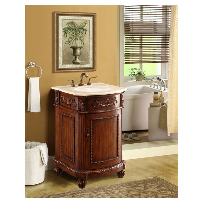 VF-1009 24" Single Bathroom Vanity Set in Brown