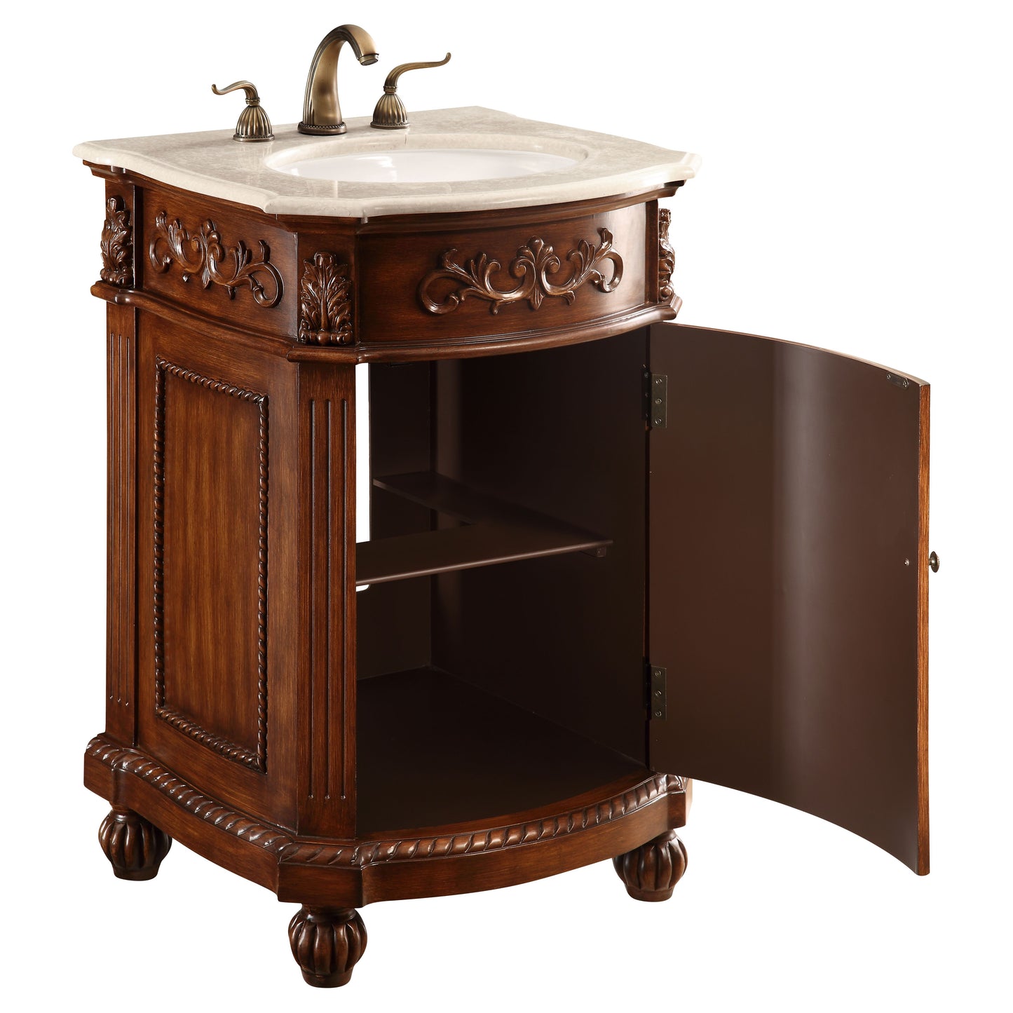 VF-1009 24" Single Bathroom Vanity Set in Brown