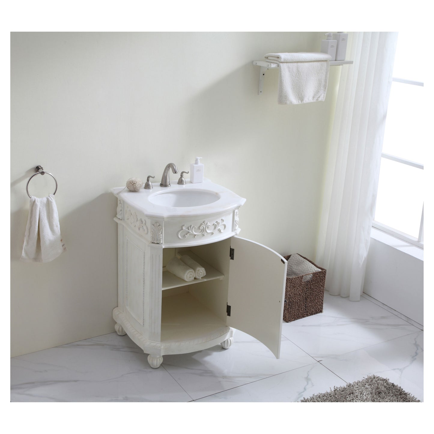 VF-1010 24" Single Bathroom Vanity Set in Antique White