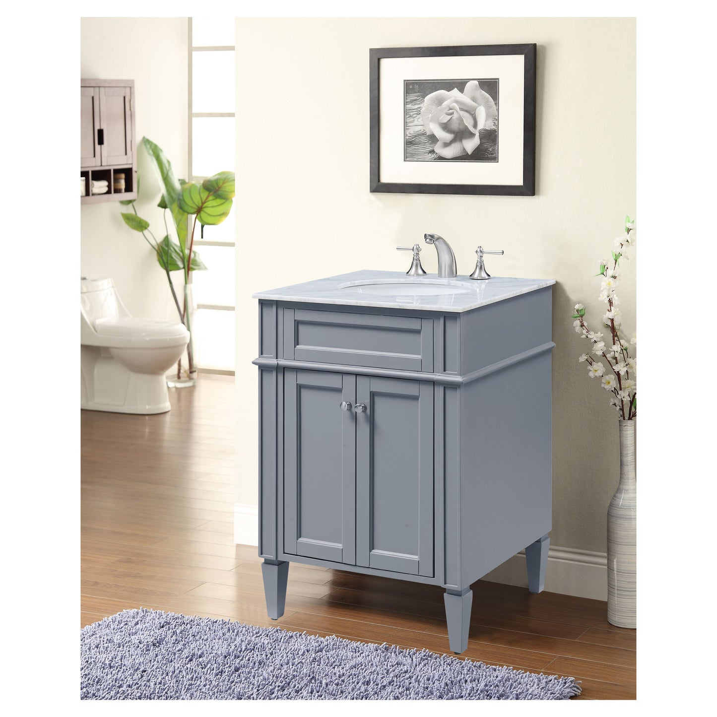 VF-1027 24" Single Bathroom Vanity Set in Grey