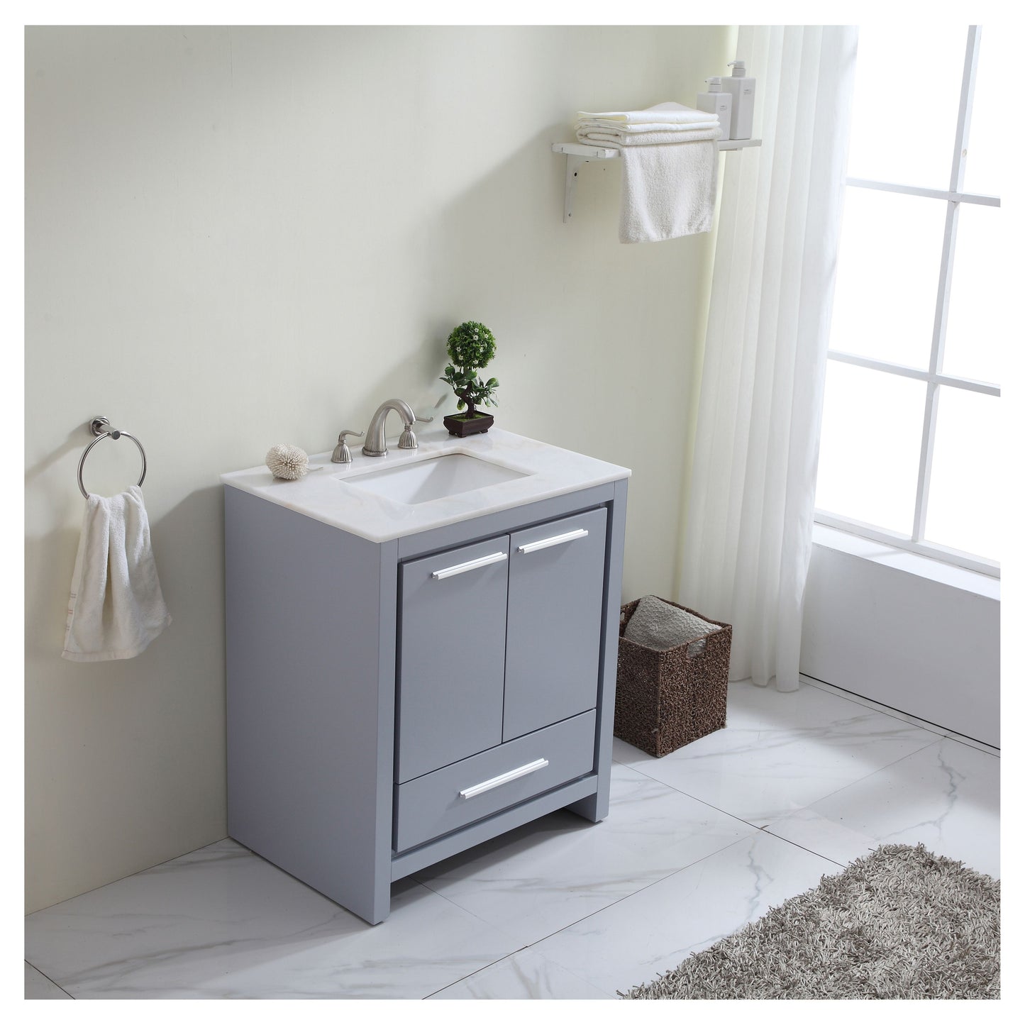 VF-1028 30" Single Bathroom Vanity Set in Grey