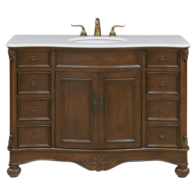 VF-1034 48" Single Bathroom Vanity Set in Teak Color