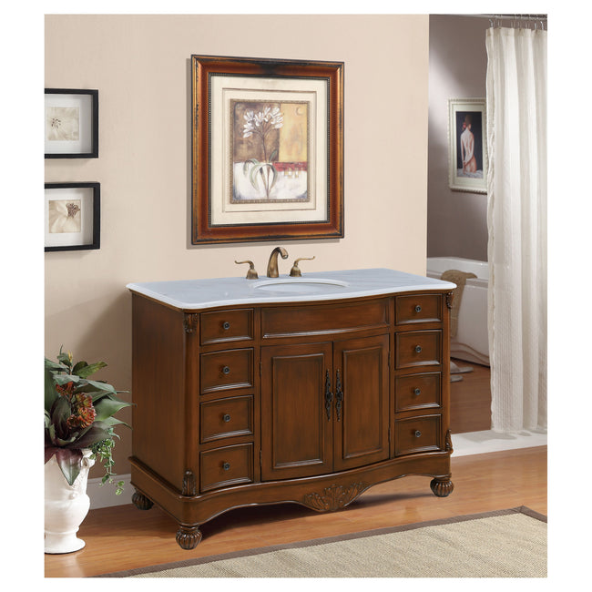 VF-1034 48" Single Bathroom Vanity Set in Teak Color