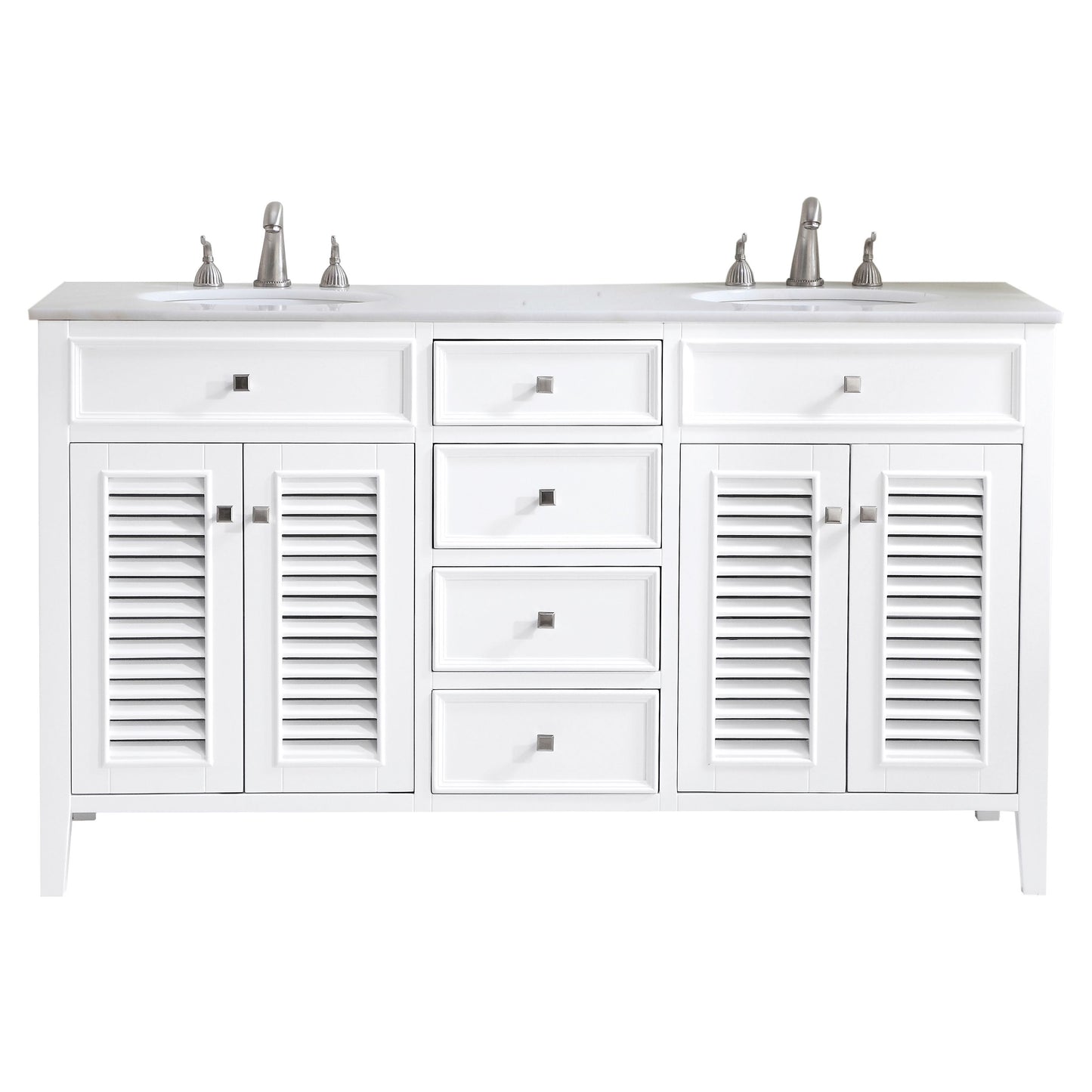 VF-1042 60" Double Bathroom Vanity Set in White