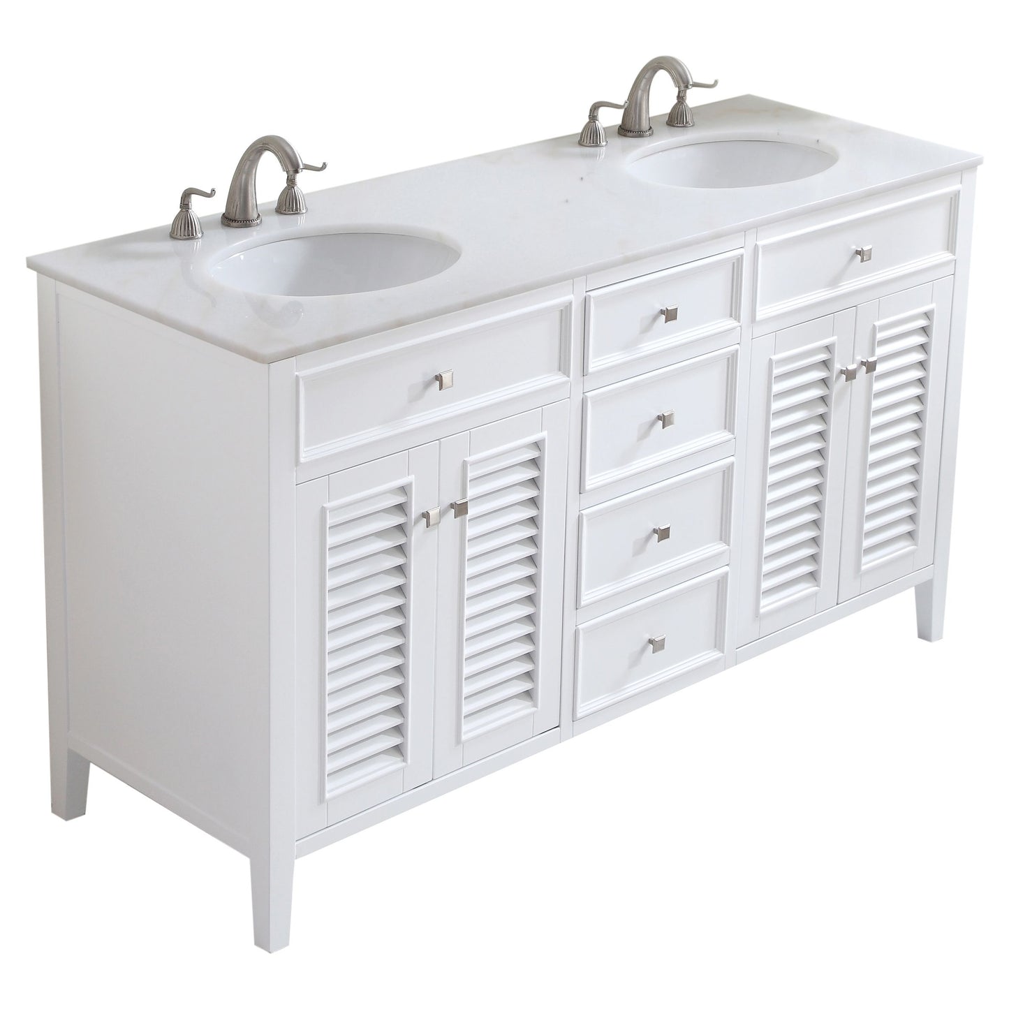 VF-1042 60" Double Bathroom Vanity Set in White