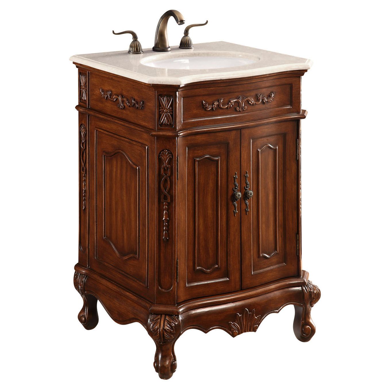 VF-1005 24" Single Bathroom Vanity Set in Brown