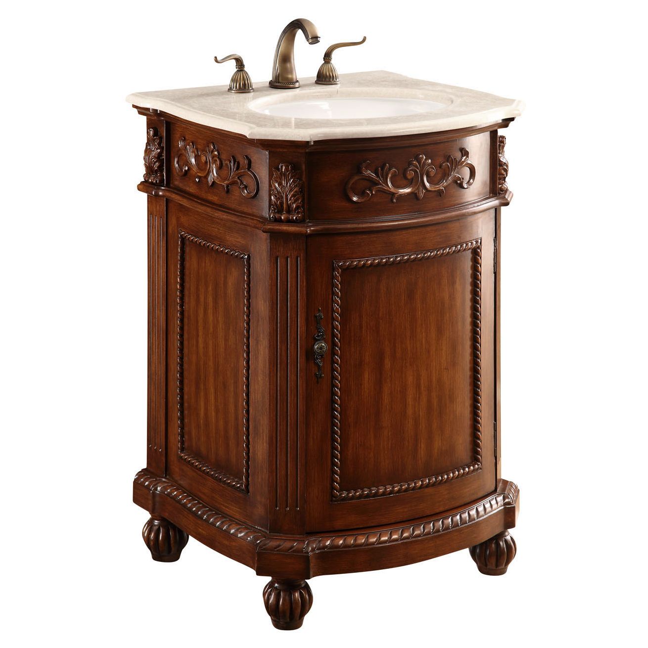 VF-1009 24" Single Bathroom Vanity Set in Brown