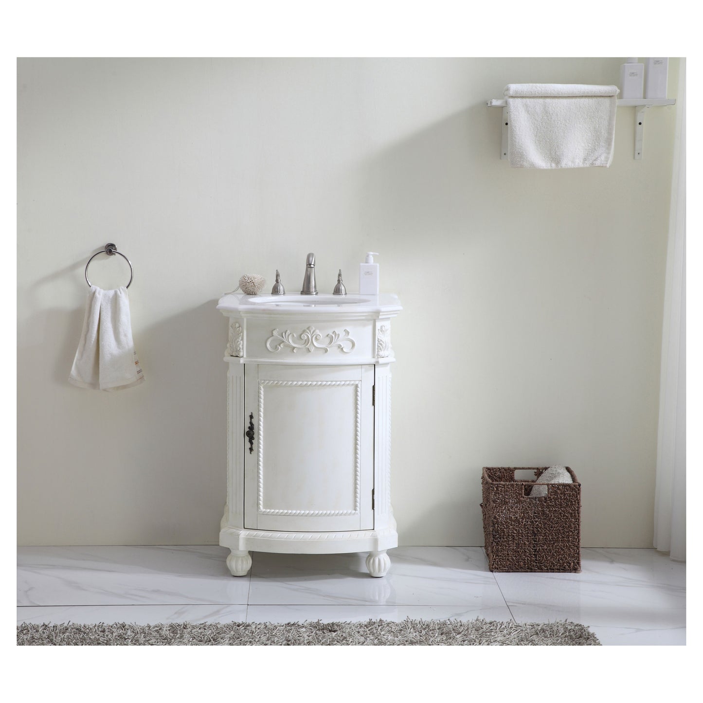 VF-1010 24" Single Bathroom Vanity Set in Antique White