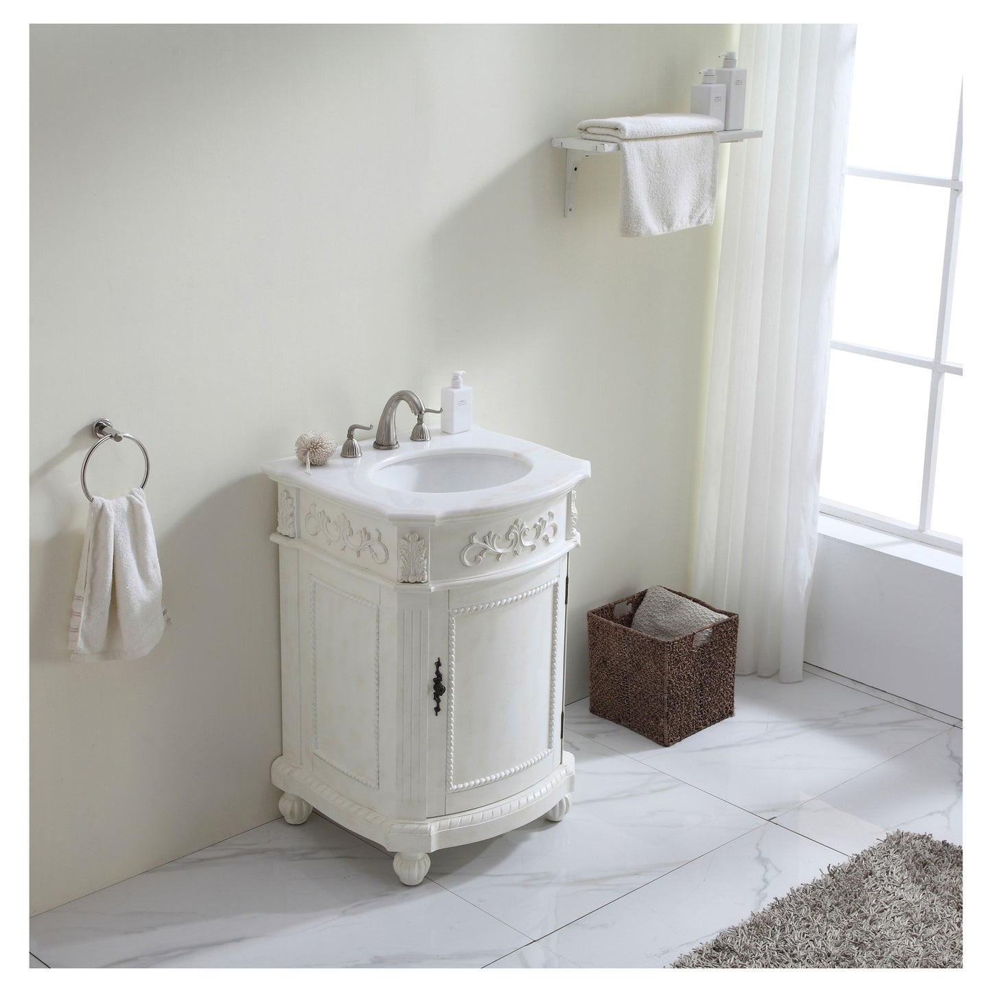 VF-1010 24" Single Bathroom Vanity Set in Antique White