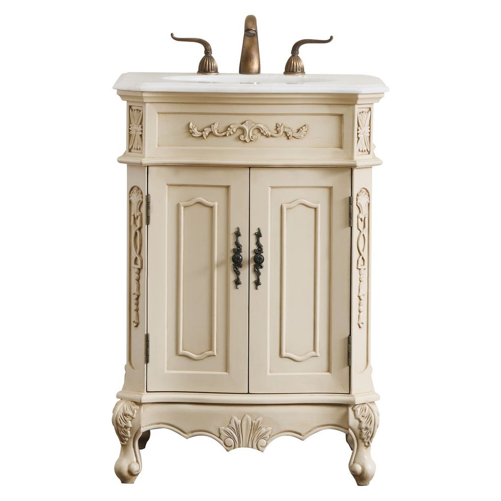 VF10124LT 24" Single Bathroom Vanity Set in Light Antique Beige