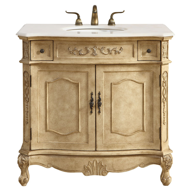 VF10136AB 36" Single Bathroom Vanity Set in Antique Beige