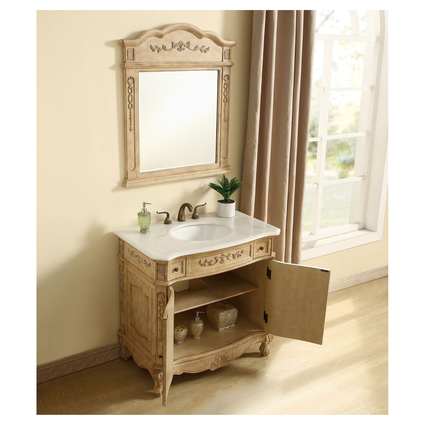 VF10136AB 36" Single Bathroom Vanity Set in Antique Beige
