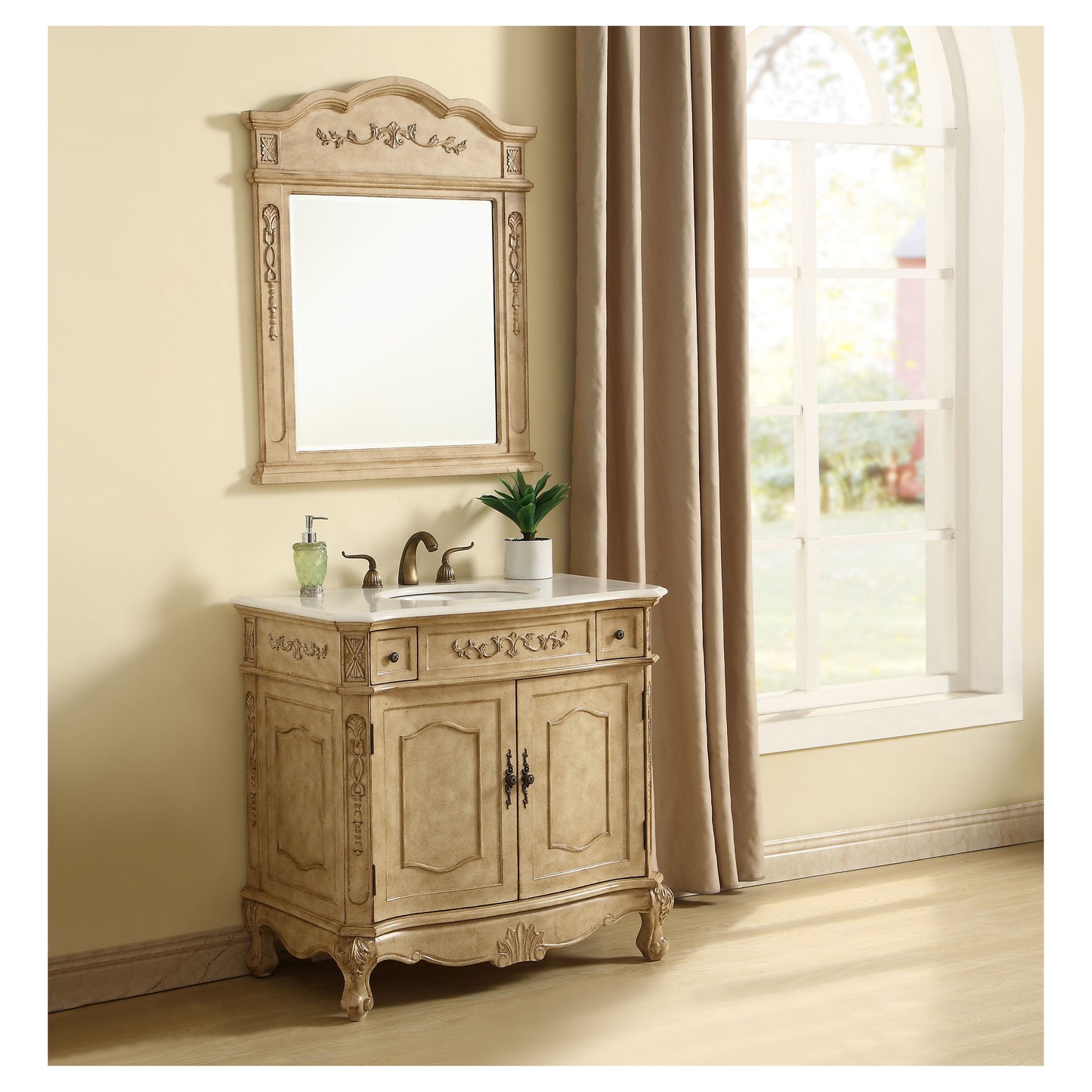 VF10136AB 36" Single Bathroom Vanity Set in Antique Beige